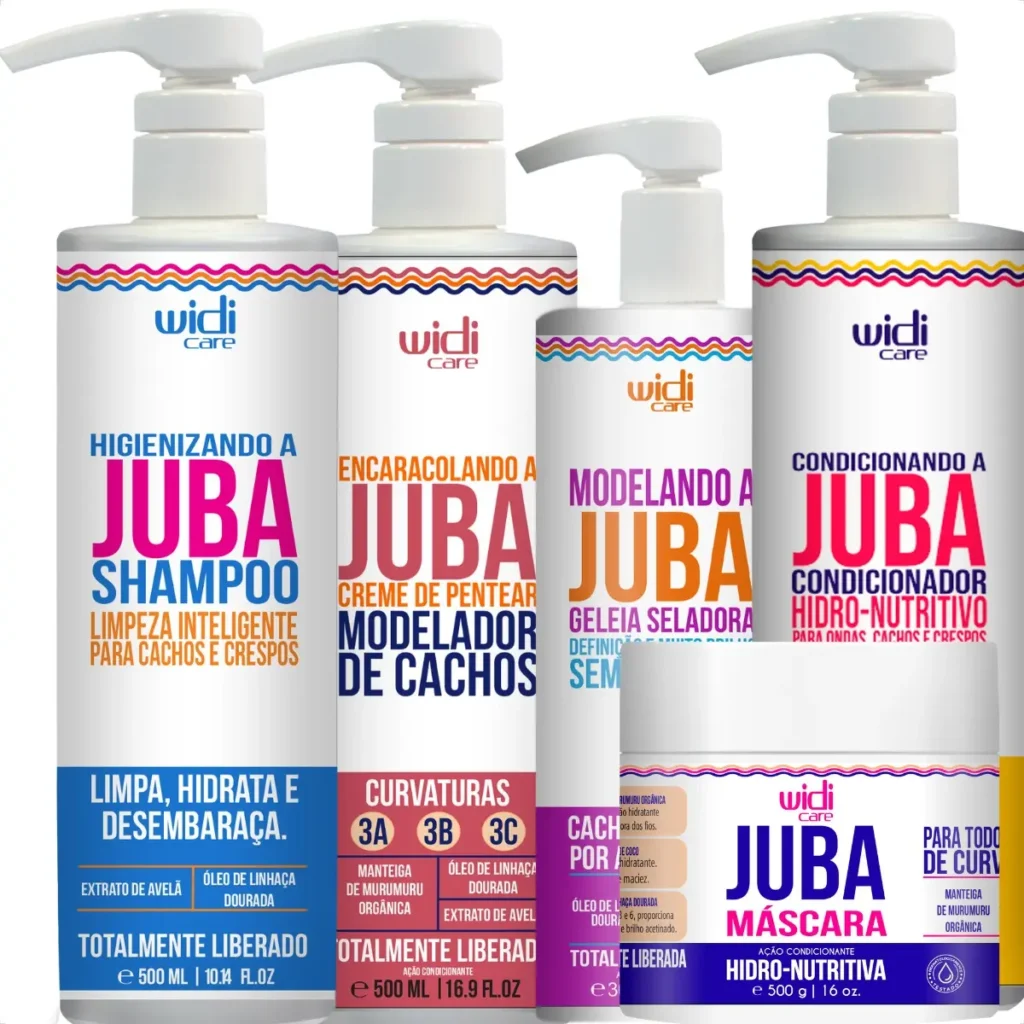 Kit Juba Encaracolando, Geleia, Másc, Shampoo, Cond Widi