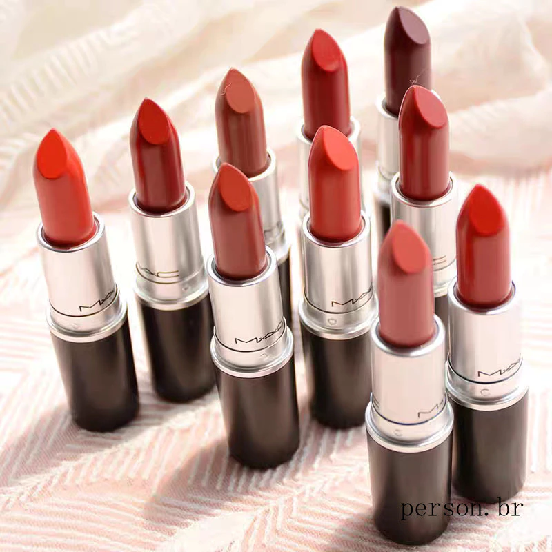 Novo Batom Matte Mac 3.5g, Maquiagem Luxuosa, Batom Matte Mac Kiss Batom 3.5g Fosco Hidratante Big Bullet Batom