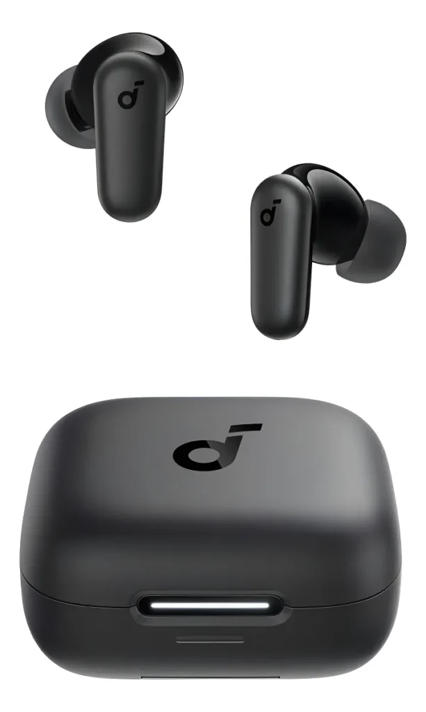 Fone de Ouvido Bluetooth 5.4 soundcore P30i da Anker, Cancelamento de Ruído Adaptativo, Graves Poderosos, 45H de Reprodução, Estojo 2-em-1 com Suporte para Celular, IP54, Fone sem fio TWS, Preto