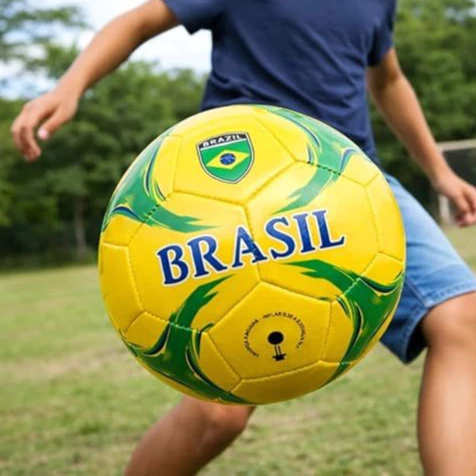 Bola de Futebol do Brasil da Copa 2026 Para Campo Couro Sintético Tamanho 5