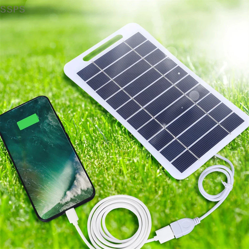 [SSPS] Painel Solar De 2W Com USB À Prova D’água Para Caminhadas Ao Ar Livre E Acampamento De Carregamento De Banco